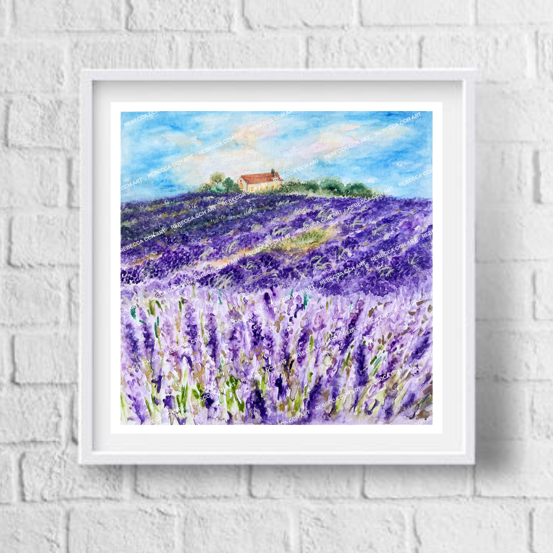 'A Dream of Provence' by Rebecca Cch Art, Lavender Field Provence Painting