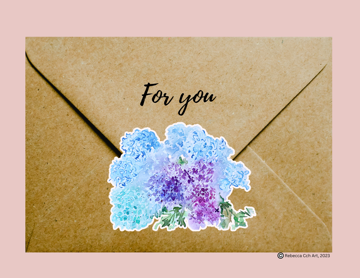 Hydrangea flower sticker by Rebecca Cch Art