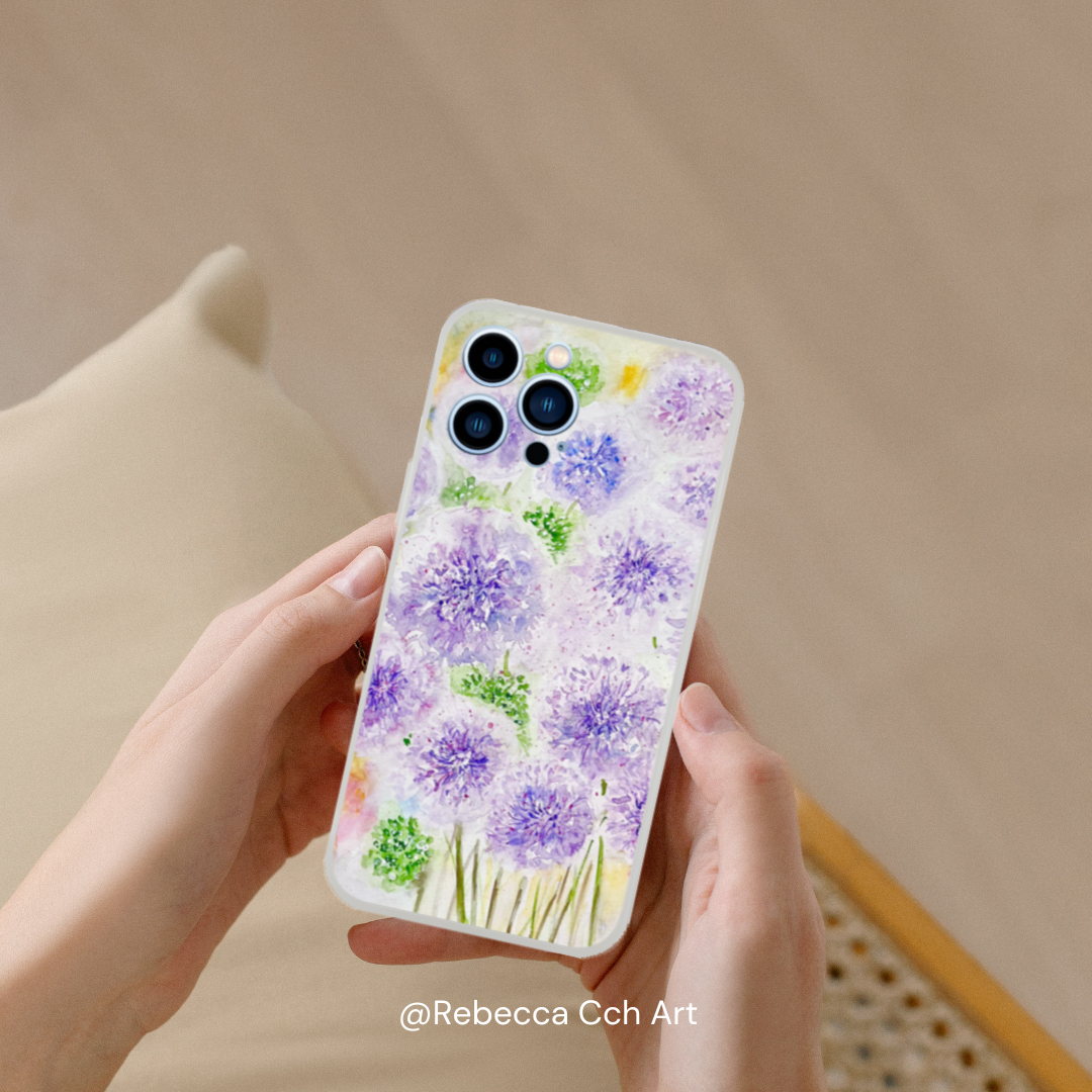Purple Allium flowers phone case