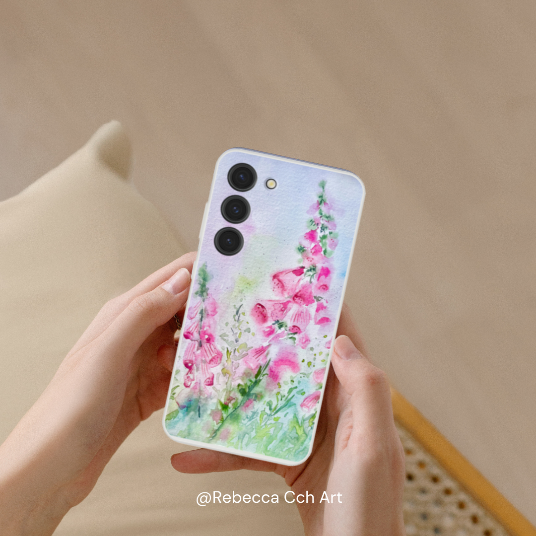 Foxgloves (close-up) Phone casing