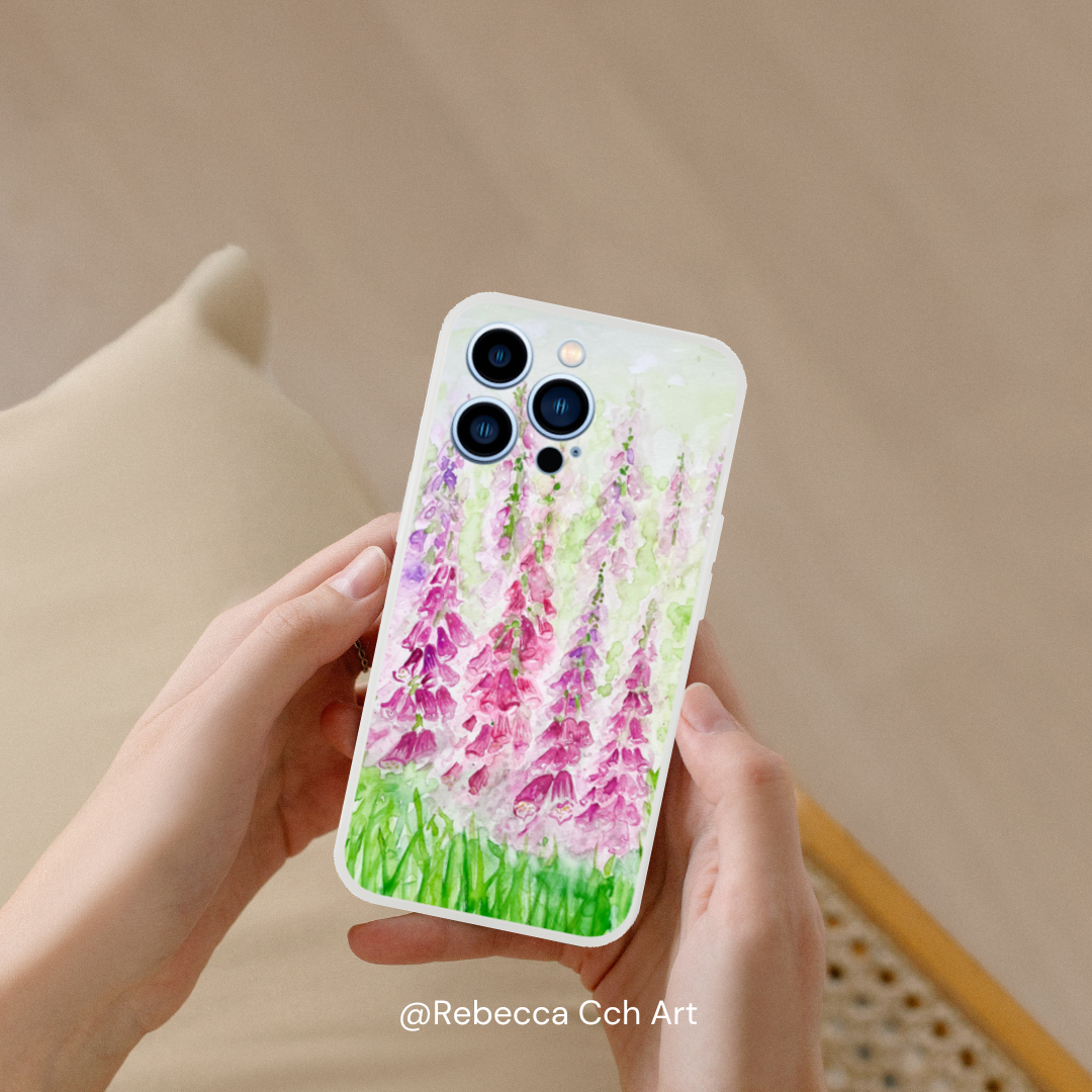 Cottage Foxgloves floral phone case design