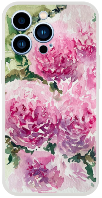 Flower design Soft Flexi Phone Case (Blushing Peonies)