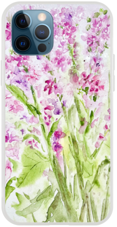 Pink Mattiola flowers phone case