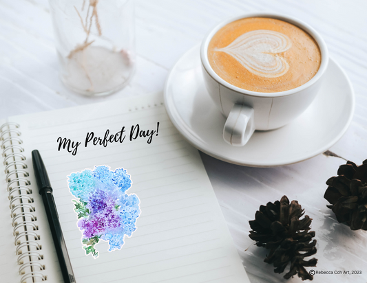 Hydrangea flower sticker by Rebecca Cch Art