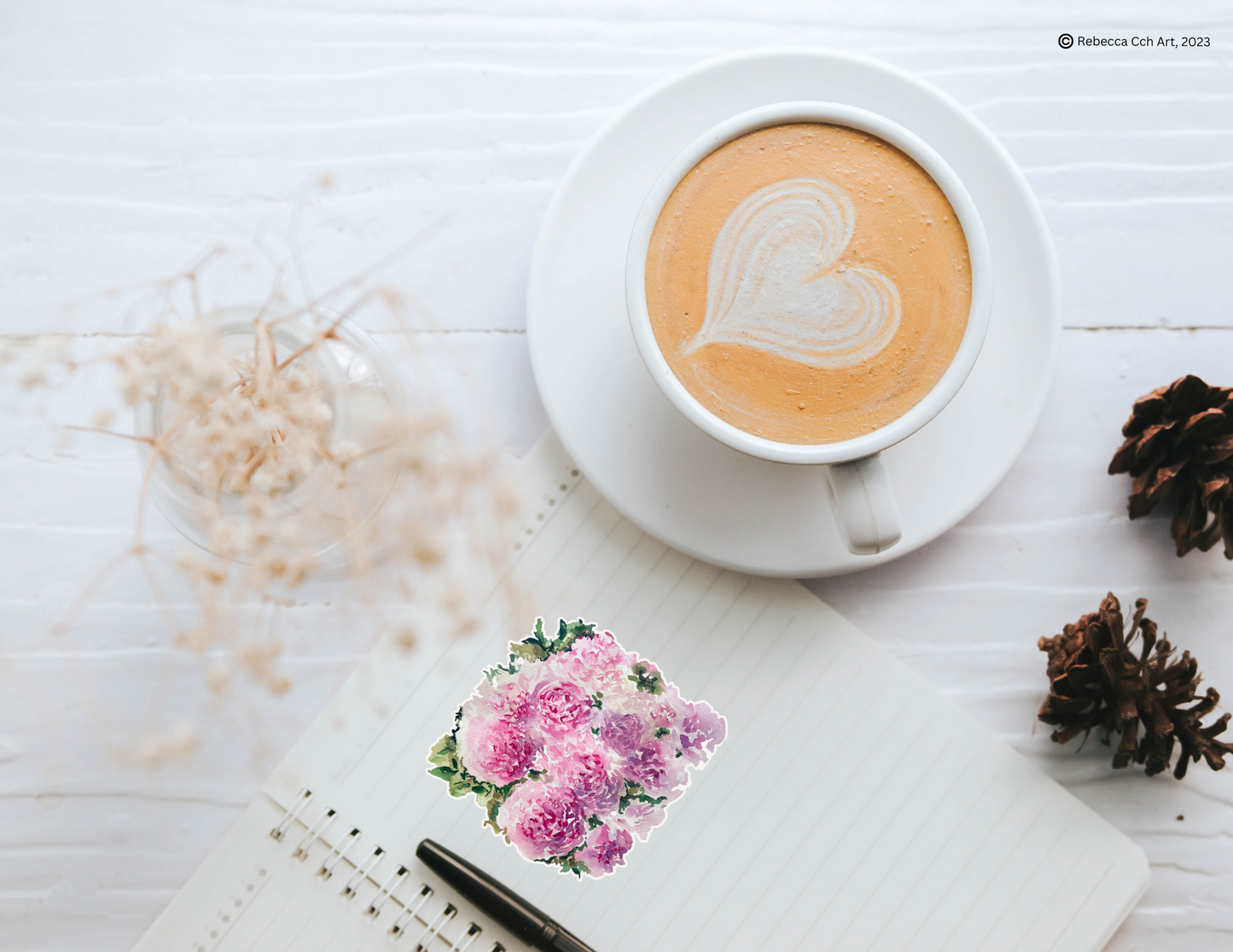 Floral stickers (Peony flower stickers)