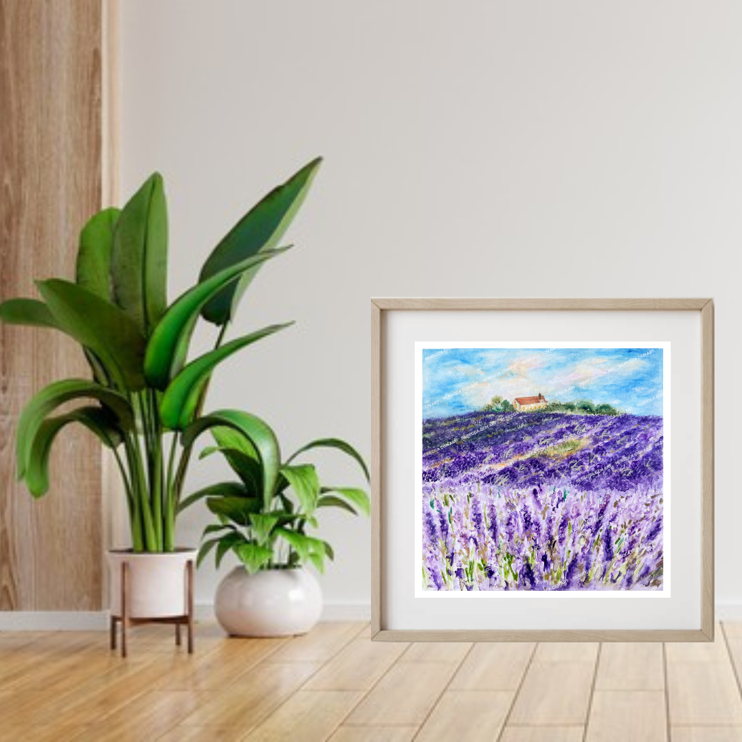 'A Dream of Provence' by Rebecca Cch Art, Lavender Field Provence Painting
