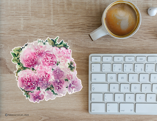 Floral stickers (Peony flower stickers)