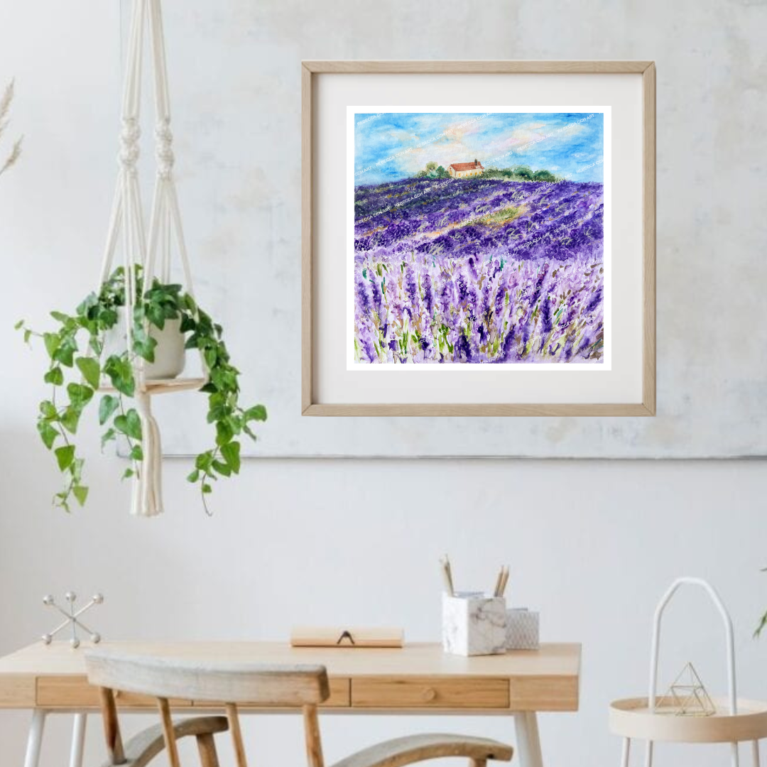 'A Dream of Provence' by Rebecca Cch Art, Lavender Field Provence Painting