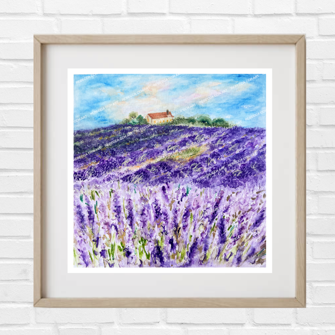 'A Dream of Provence' by Rebecca Cch Art, Lavender Field Provence Painting