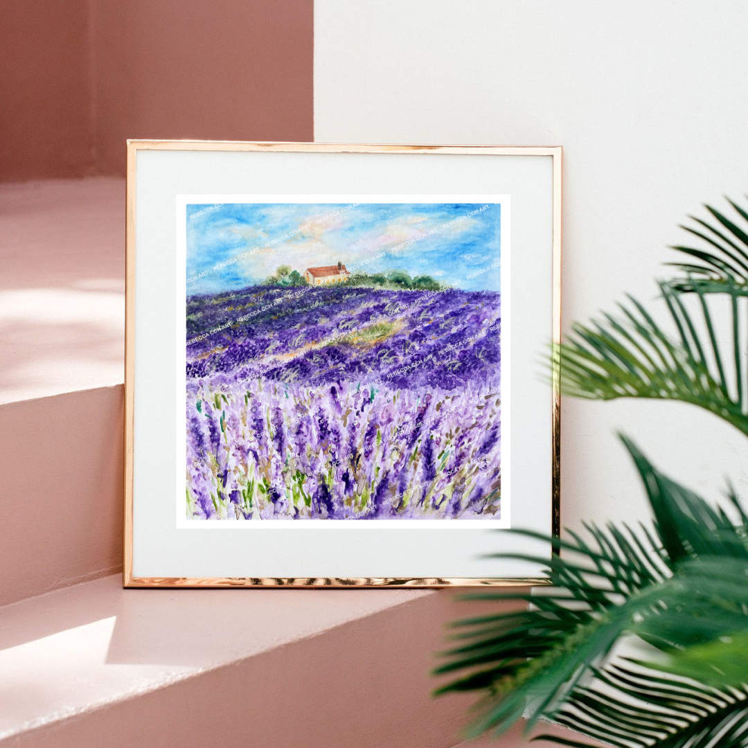 'A Dream of Provence' by Rebecca Cch Art, Lavender Field Provence Painting