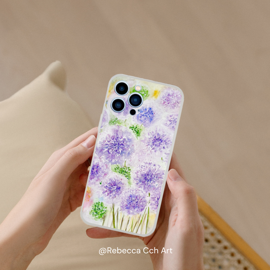 Purple Allium flowers phone case