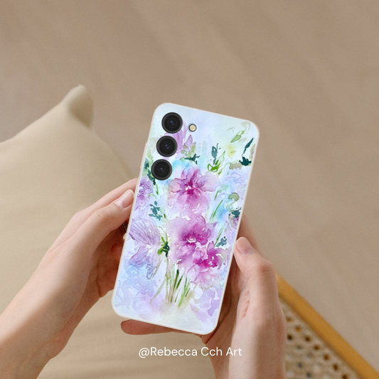 Orchid design floral phone case