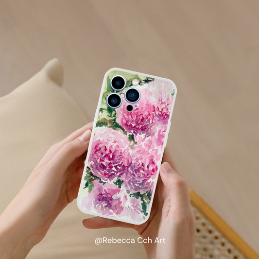 Flower design Soft Flexi Phone Case (Blushing Peonies)