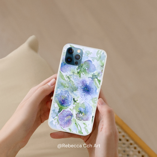 Blue Pea floral phone case